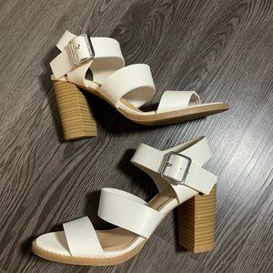 Cream White Wedge Heels